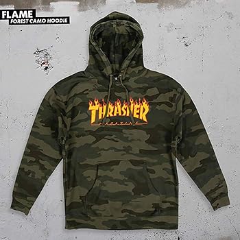 Amazon.co.jp: [スラッシャー] パーカー Flame Logo Hood Forest